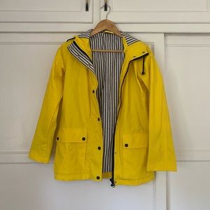 Yellow and Seersucker Rain Jacket